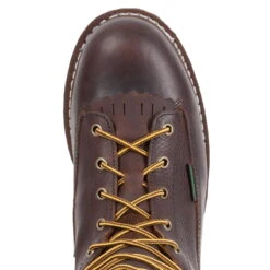 Georgia Mens Chocolate Leather Steel Toe WP Logger Work Boots -Cross country G103 birdseye square