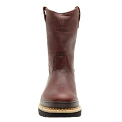 Georgia Giant Mens Soggy Brown Leather Wellington Steel Toe Work Boots -Cross country G4374 front square e0d5caee f598 4277 9fab 3c64fe7a3177