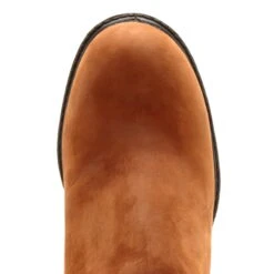 Georgia Mens Brown Leather Steel Toe Pull On Ranch Work Boots -Cross country G4673 birdseye square eb16f497 90d1 4b98 8dfc de670d79941a