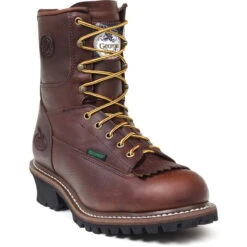 Georgia Mens Chocolate Leather Waterproof EH Logger Boots 18 Georgia Mens Chocolate Leather Waterproof EH Logger Boots -Cross country G7113 square eb30d1a4 983f 44c6 a1b6 4f5073a9bc08