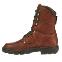Georgia Eagle Light Mens Russet Wildwood Leather Comfort Work Boots -Cross country G8083 profile instep square