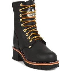 Georgia Mens Black Leather 8in Oil Resistant Logger Work Boots