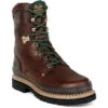 Georgia Giant Mens Soggy Brown Leather Comfort Lace Up Work Boots -Cross country G8274 square