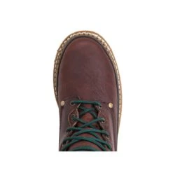 Georgia Giant Mens Soggy Brown Leather Comfort Lace Up Work Boots -Cross country G8274 birdseye square