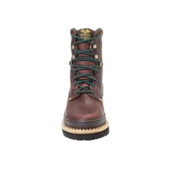 Georgia Giant Mens Soggy Brown Leather Comfort Lace Up Work Boots -Cross country G8274 front square