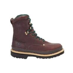 Georgia Giant Mens Soggy Brown Leather Safety Toe 8in Work Boots -Cross country G8374 profile square