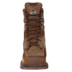 Georgia Athens Mens Brown Leather Waterproof 8in Lace Up Work Boots -Cross country G9453 front square d08e8bc3 3f2c 471a a0fa 7d3d78a9ca58