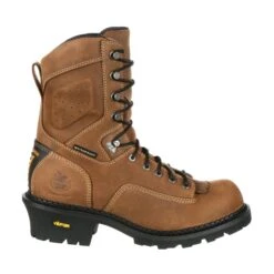 Georgia Mens Brown Leather Core WP Logger Boots -Cross country GB00096 profile