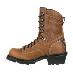 Georgia Mens Brown Leather Core WP CT Logger Boots -Cross country GB00097 instep profile