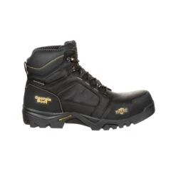 Georgia Mens Black Leather Amplitude WP CT Work Boots 15 Georgia Mens Black Leather Amplitude WP CT Work Boots -Cross country GB00130 profile