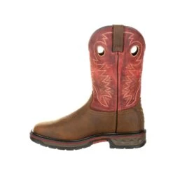 Georgia Mens Brown/Red Leather SPR WP CarboTec Work Boots 13 Georgia Mens Brown/Red Leather SPR WP CarboTec Work Boots -Cross country GB00221 instep profile
