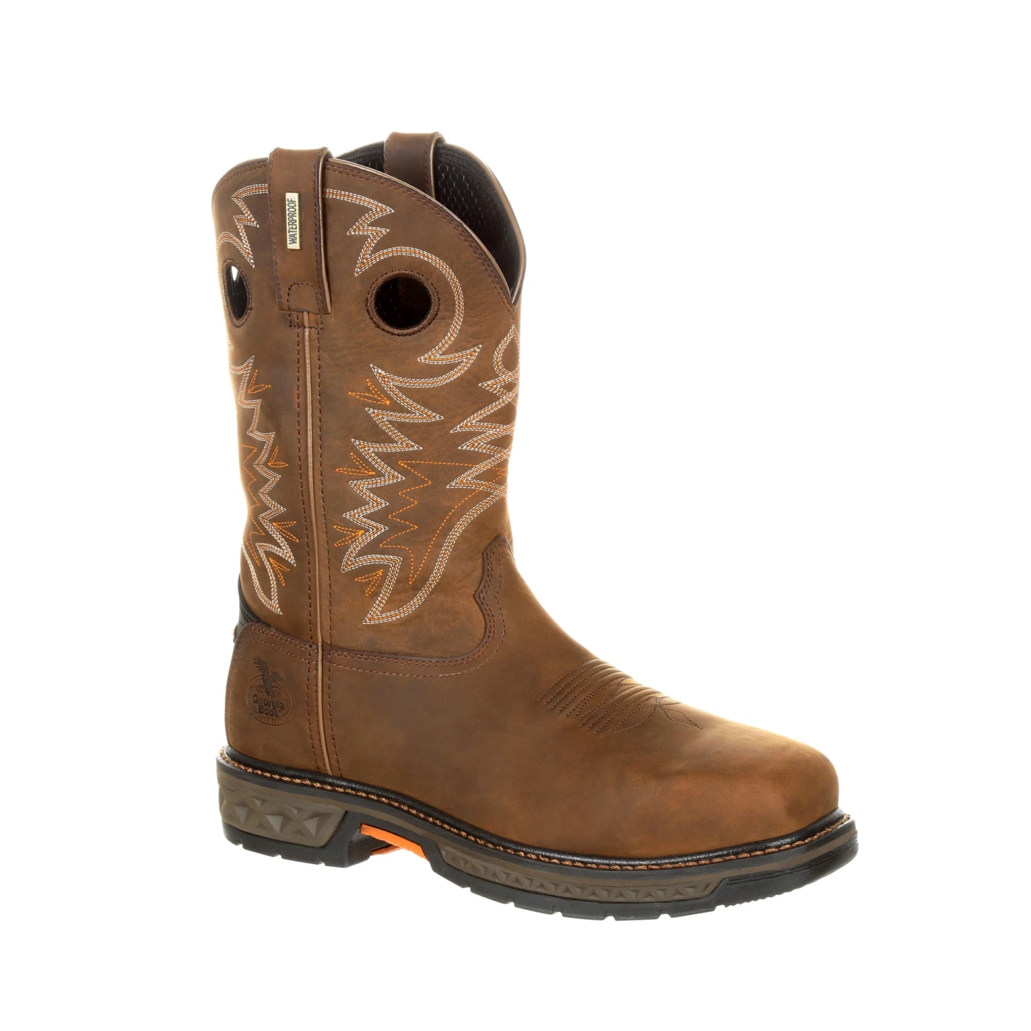 Georgia Mens Brown Leather CarboTec Pullon AT Work Boots 3 Georgia Mens Brown Leather CarboTec Pullon AT Work Boots