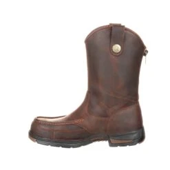 Georgia Mens Dark Brown Leather Athens EH Work Boots -Cross country GB00226 instep profile