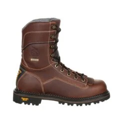 Georgia Mens Brown Leather SPR WP AMP Low Logger Boots -Cross country GB00237 profile
