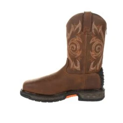 Georgia Mens Brown Leather CarboTec WP ST Work Boots -Cross country GB00264 instep profile