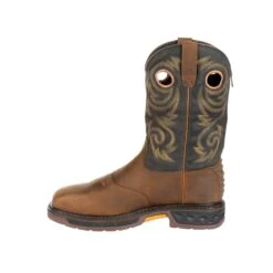 Georgia Mens Black/Brown Leather CarboTec WP ST Work Boots -Cross country GB00267 instep profile