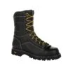 Georgia Mens Black Leather Logger AMP WP Work Boots -Cross country GB00271