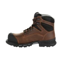 Georgia Mens Black/Brown Leather Rumbler CT WP Work Boots -Cross country GB00284 instep profile
