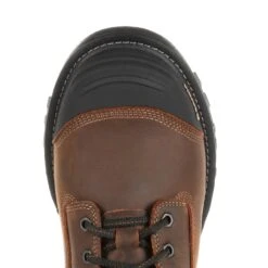 Georgia Mens Black/Brown Leather Rumbler CT WP 8in Work Boots -Cross country GB00285 birdseye