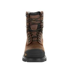 Georgia Mens Black/Brown Leather Rumbler CT WP 8in Work Boots -Cross country GB00285 front