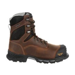 Georgia Mens Black/Brown Leather Rumbler CT WP 8in Work Boots -Cross country GB00285 profile