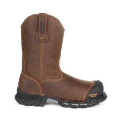 Georgia Mens Black/Brown Leather Rumbler CT WP 10in Work Boots -Cross country GB00286 profile