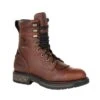 Georgia Mens Brown Leather LT WP Lacer Work Boots 1 Georgia Mens Brown Leather LT WP Lacer Work Boots -Cross country GB00309