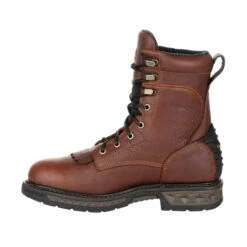 Georgia Mens Brown Leather LT WP Lacer Work Boots -Cross country GB00309 instep profile