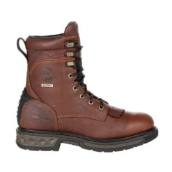 Georgia Mens Brown Leather LT WP Lacer Work Boots -Cross country GB00309 profile