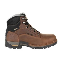Georgia Mens Brown Leather Eagle One WP Work Boots -Cross country GB00312 profile