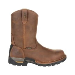 Georgia Mens Brown Leather Eagle One Pull-On Work Boots -Cross country GB00314 profile