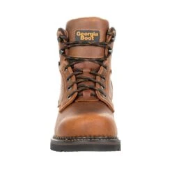 Georgia Mens Brown Leather Revamp WP ST Work Boots -Cross country GB00317 front