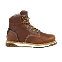 Georgia Mens Brown Leather Amp LT Wedge WP Work Boots -Cross country GB00350 profile