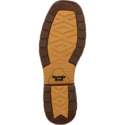 Georgia Mens Carbo-Tec LT WP Chelsea Brown Leather Work Boots 14 Georgia Mens Carbo-Tec LT WP Chelsea Brown Leather Work Boots -Cross country GB00434 outsole