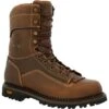 Georgia Mens AMP LT Low Heel Logger Brown Leather WP Work Boots -Cross country GB00472