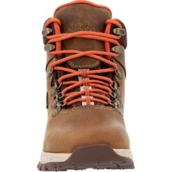 Georgia Mens Eagle Trail WP Hiker Brown Leather Work Boots -Cross country GB00558 front