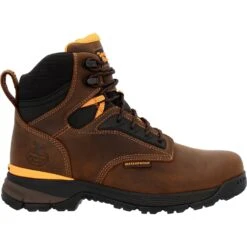 Georgia Mens TBD Waterproof Brown Leather Work Boots -Cross country GB00596 profile