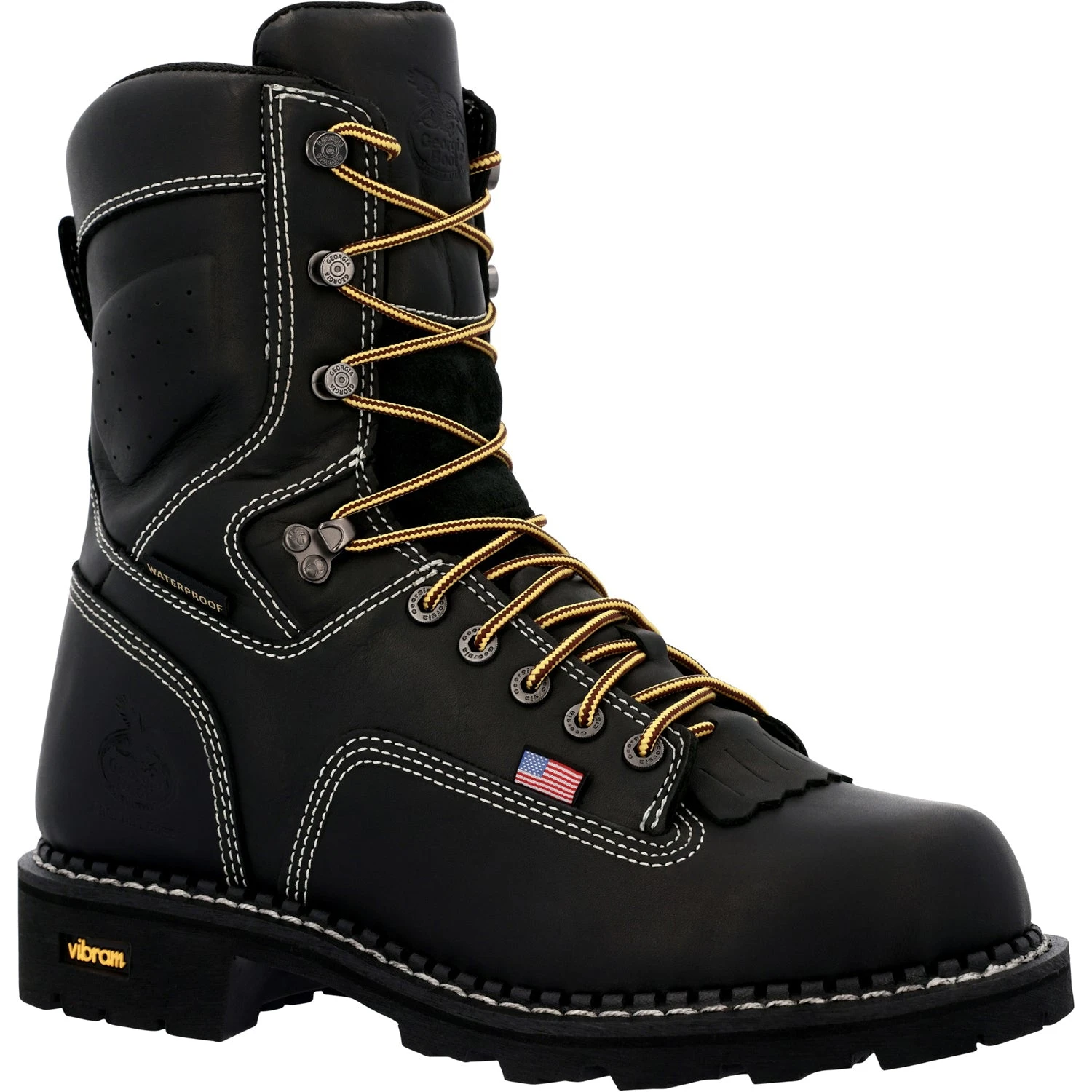 Georgia Mens USA Logger WP Black Leather Work Boots 3 Georgia Mens USA Logger WP Black Leather Work Boots