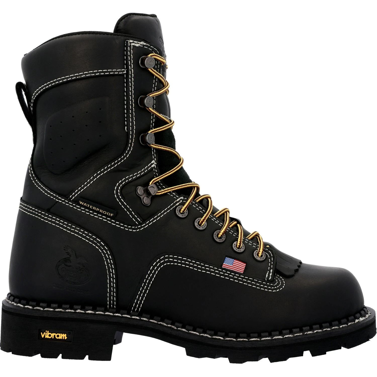 Georgia Mens USA Logger WP Black Leather Work Boots 9 Georgia Mens USA Logger WP Black Leather Work Boots - Image 7