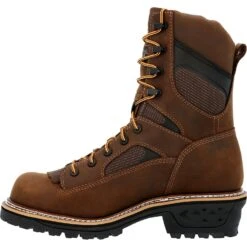 Georgia Mens LTX Logger WP CT Crazy Horse Leather Work Boots 13 Georgia Mens LTX Logger WP CT Crazy Horse Leather Work Boots -Cross country GB00617 instep profile