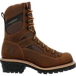 Georgia Mens LTX Logger WP CT Crazy Horse Leather Work Boots 15 Georgia Mens LTX Logger WP CT Crazy Horse Leather Work Boots -Cross country GB00617 profile
