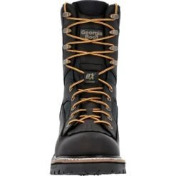 Georgia Mens LTX Logger WP CT Black Leather Work Boots 12 Georgia Mens LTX Logger WP CT Black Leather Work Boots -Cross country GB00619 front