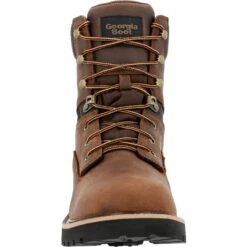 Georgia Mens Core 37 Waterproof Brown Leather 8in Work Boots -Cross country GB00637 front
