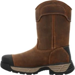 Georgia Mens 10in Durablend Edge WP AT Brown Leather Work Boots -Cross country GB00664 instep profile