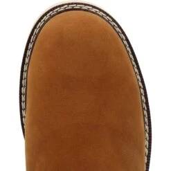 Georgia Mens Core 37 10in WP Wedge Brown Leather Work Boots -Cross country GB00666 birdseye