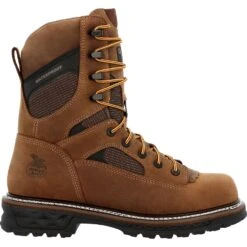 Georgia Mens LTX Logger 9in WP Brown Leather Work Boots -Cross country GB00668 profile