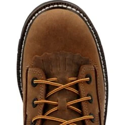 Georgia Mens LTX Logger 9in WP CT Brown Leather Work Boots -Cross country GB00669 birdseye