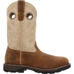 Georgia Mens CarboTec FLX 11in AT Brown/Bone Leather Work Boots 15 Georgia Mens CarboTec FLX 11in AT Brown/Bone Leather Work Boots -Cross country GB00670 profile