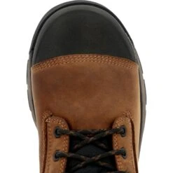Georgia Mens Durablend Edge 6in WP AT Brown Leather Work Boots -Cross country GB00679 birdseye