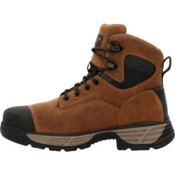 Georgia Mens Durablend Edge 6in WP AT Brown Leather Work Boots -Cross country GB00679 instep profile